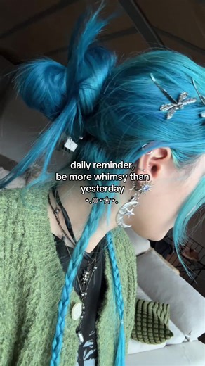 daily reminder to be more whimsy everyday ✮ #whimsical #hairdye #alt #bluehair #fyp