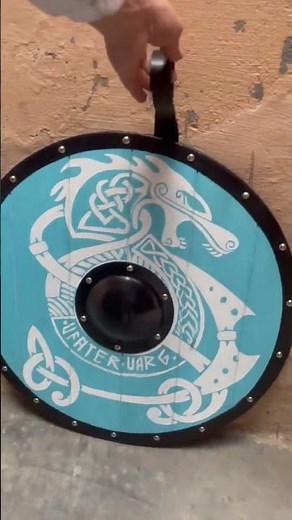 Artisans Hub Handmade Blue Norse Dragon Viking Shield | LARP Cosplay & Wall Decor