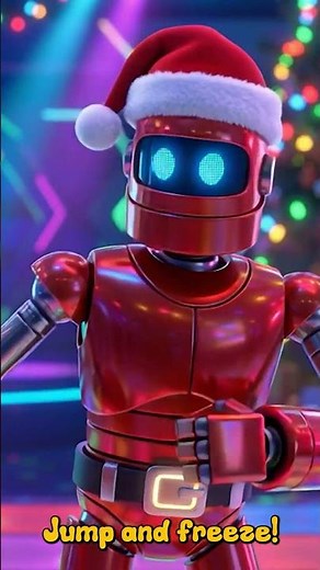 STOP! Don't Move! 🛑Robot Santa Freeze Dance Game 🤖🎅 #Shorts #nurseryrhymes #kidsmusic #kidsanimation