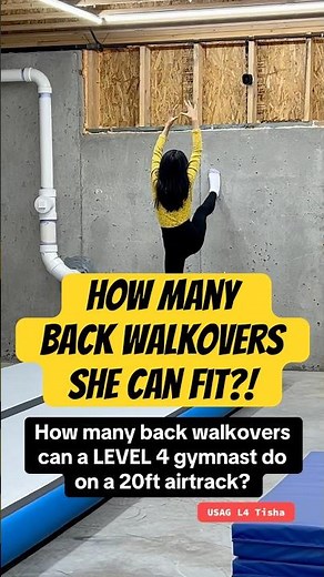 Pushing limits one walkover at a time - how many can a Level 4 gymnast land on 20ft? #gymnasticslife