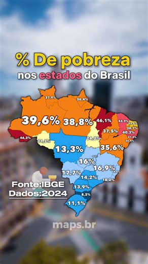 % De pobreza nos estados do Brasil #pobreza #triste #brasil #estadosbrasileiros #nordeste