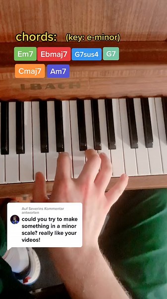 Cool Jazzy E Minor Piano Chord Progression Tutorial