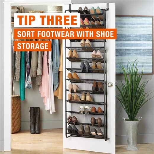 Keep things tidy with easy, affordable closet storage tips, from configurable closet systems to bins and shoe organizers. cur.lt/mnpxrqbzy | The Home Depot