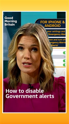 Domestic abuse charities have issued a warning ahead of a mobile alert system test this Sunday at 3pm, providing instructions on how it can be disabled for people who may have secret phones. | Good Morning Britain