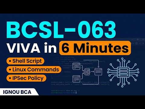 BCSL063 VIVA in 6 Minutes 🔥 Shell Script, Linux Commands & IPSec Explained | IGNOU BCA