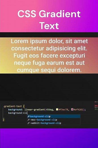 CSS Gradient Text #coding #html #html5 #css #frontend #webdevelopment #webdesign