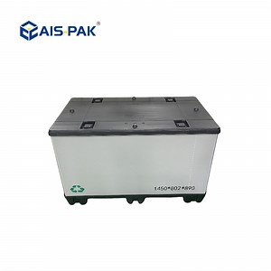 [Hot Item] Recyclable Collapsible Large Plastic Logistics Stackable Pallet Shipping Container for Cargo Storage Equipment Crate Box with Sleeve Lid