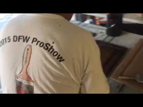 Applying Old Masters Gel Stain Glaze Dark Walnut on Kitchen Cabinets and Doors