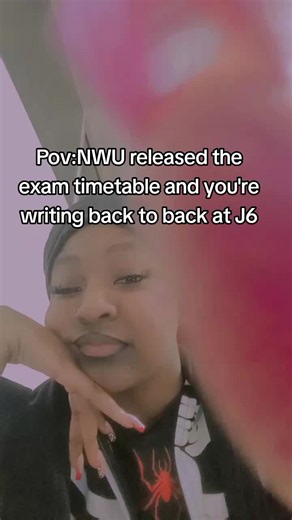 NWU exam timetable: writing back-to-back at J6