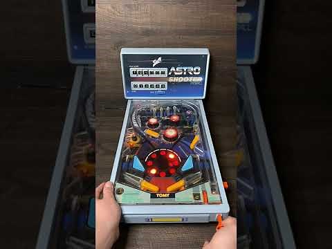 Vintage Astro Shooter Tabletop Pinball Machine By Tomy Company Mechanical Retro Toy 1983