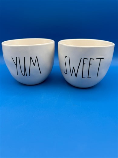 Rae Dunn Artisan Collection Yum and Sweet Ice Cream, Serving, Dessert Bowls, Ivory, Ceramic - Etsy