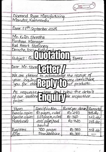 How to write Quotation Letter/Reply Enquiry Letter?Quotation letter format, Reply to inquiry letter