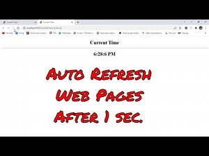How to Auto Refresh Web Page Every 1 Second Using JSP
