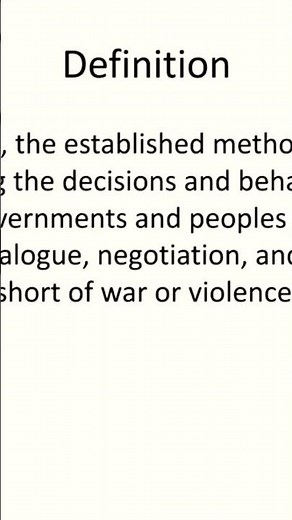 Definition of Diplomacy (short)