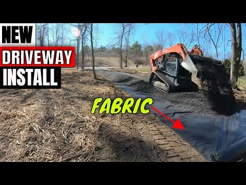 Installing a NEW Gravel Crusher Run driveway with road fabric using a Kubota SVL 90-2