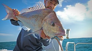 NEW! Ocean Reef to Mindarie Pt2 - Pink Snapper on Soft Plastics ** DON’T TRY THIS YOURSELF ** DANGER ** With a safe boat, a watchful crew and a very good skipper, Nick was able to put a soft plastic into some truly gnarly water and pull a really nice Pink Snapper. Thwarted in our attempts to chase kings, by keeping to the edges of the white water out of the swell, Nick turned a wasted 4am wakeup into a memorable capture. Just goes to show how often snapper are cruising in the white stuff eh? Alm