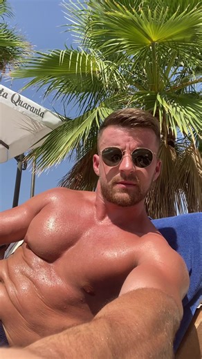 Sunbathing Man in Tropical Paradise