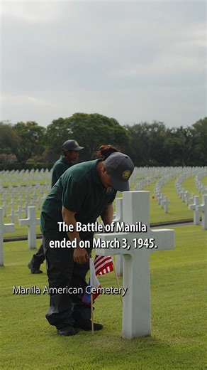 The Battle of Manila ended on March 3, 1945. Today, we honor the Americans and Filipinos who gave their lives in that long month of fighting. Here, we care for their final resting places. We carry their stories forward. And we keep their memory alive. Lest we forget. #ww2 #manila # americancemetery #miltiaryhistory | American Battle Monuments Commission
