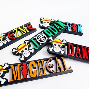 One Piece Personalised Anime Name Sign | Custom 3D Printed Bedroom Decor | Fan Gift - Etsy UK