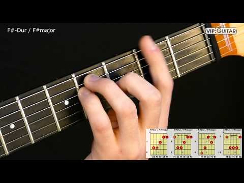Gitarreakkorde lernen: F#-Dur / Fis Dur Akkordformen 🎸