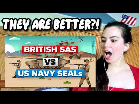 American Girl reacts to British SAS Soldiers vs US Navy SEALs - Military Training Comparison