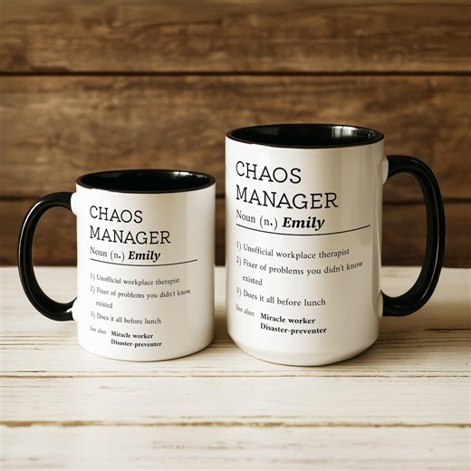 Chaos Manager Personalized Mug - Custom Name Office Gift - Funny Coworker Coffee Cup - Workplace Appreciation - Etsy Australia