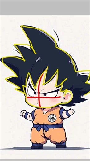 Chibi Goku Drawing Tutorial 🧡| Dragon Ball Fan Art#art #shorts #dragonball #goku