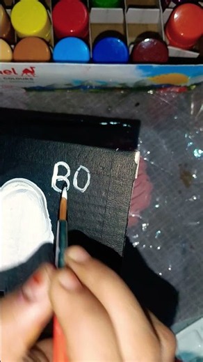 👻 Cute Ghost Painting | BOO! 🎨🖤 #diycraft #ytshorts #youtubeshorts #art