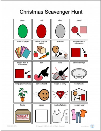FREE Christmas Scavenger Hunt (For Speech Therapy and Home Activities)