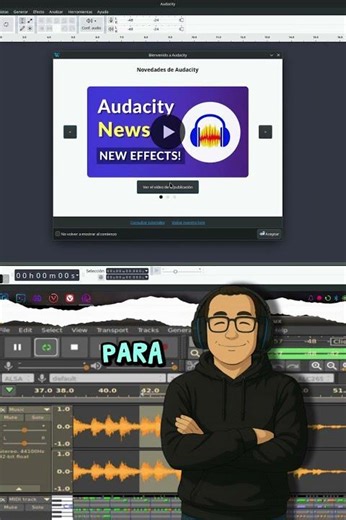 Audacity Software editor de audio - #linux #linuxdistribution #freesoftware #opensource #audacity