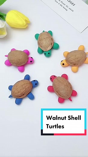 Create Adorable Turtles from Walnut Shells