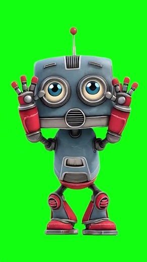 Robot Bots Pack Green Screen 🤖 FREE AI Robot Clips for Editing #shorts #vfxeffects #greenscreen