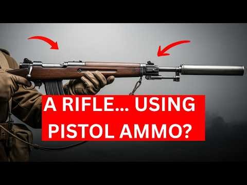 Why This Strange WWII Rifle Used Pistol Ammo and Fired Quietly