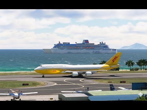 Massive DHL Boeing 747 Takeoff Near Cruise Ship! ✈️🏝️ | Epic Tropical Airport Scene