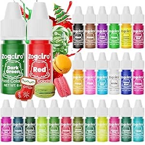 Food Coloring Liquid - 26 Colors Food Coloring Set, Vibrant Colors Food Dye for Cake Decorating, Baking, Cookie, DIY Making Supplies Kit- 0.25 Fl oz