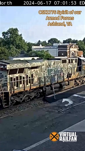 CSX 1776 Honoring our Armed Forces at Ashland, VA #reelsviral #trains #trains_of_instagram #railroads #railfans #railfanning #trainreels #railfans_of_instagram #virtualrailfan #traintracks #csx #ashlandva | Virtual Railfan