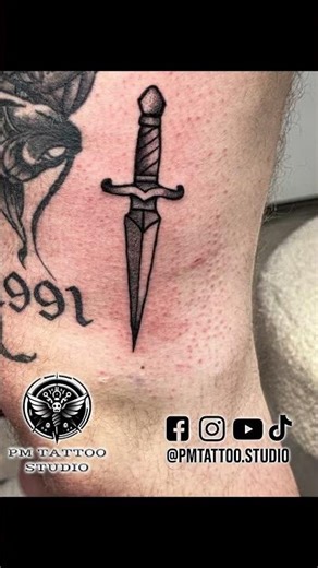 Stencil → Skin Dagger tattoo
