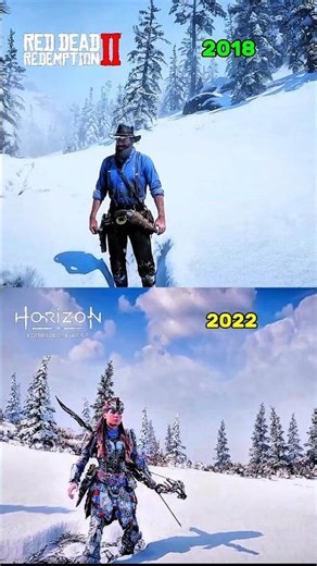2022 GAME VS 2018 GAME I Horizon Forbidden West vs RDR2 Comparison #rdr2 #shorts #comparison