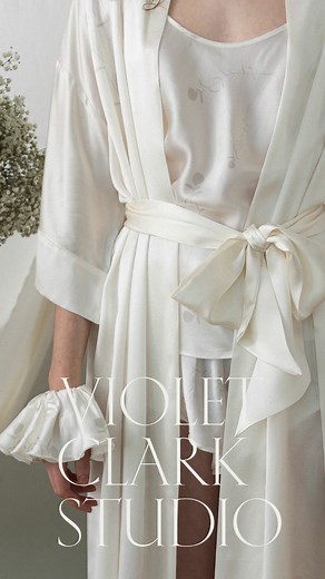 Keepsake, the new bridal range from Violet Clark Studio, captures the naive elegance of Australian wild white daisies on 19 momme mulberry silk. Each garment will become a keepsake for years to come. | Violet Clark Studio