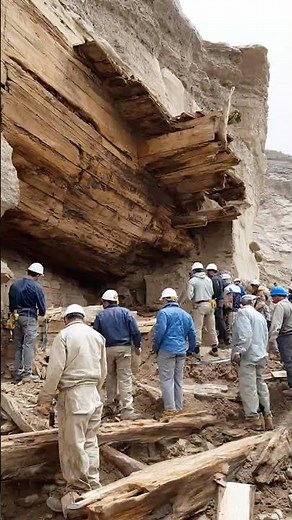 Cliff Collapse Exposes Wooden Beams From Ancient Vessel