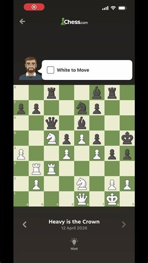Solving daily puzzle 12-04-26 #chess