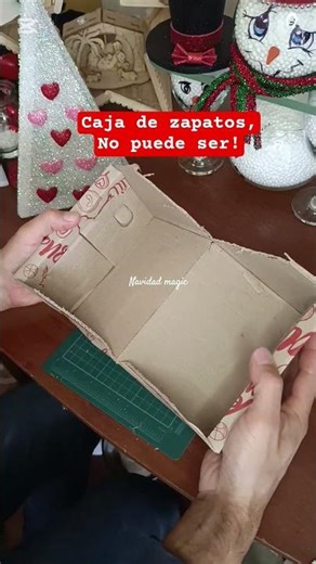 cómo hacer una casa con una caja de zapatos #diy #christmas #manualidades #creative #hechoamano