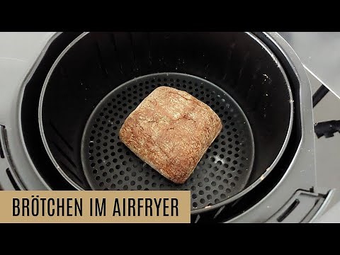 Brötchen vom Vortag in der Heißluftfritteuse aufbacken | altes Brötchen wieder knusprig backen