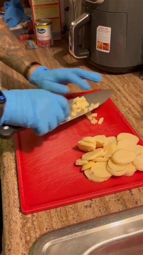 1.4K views · 40 reactions | EBB chopped challenge #3 Added items outside of seasonings were chicken cutlets(SMARTY PANTS!), cream soup(i think lol) and tortillas to make this stretch into an amazing looking pie type deal! | Elmwood Blessing Box | Facebook