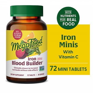 MegaFood Blood Builder Minis - Iron Supplement for Women with Vitamin C, B12 - 36 Servings - Walmart.com