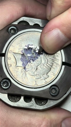 ASMR coin carving #thecoinvandal #coin #skull #art #viral #asmr