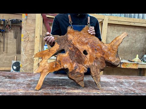 Would You Throw It Away or Use It? Watch a Craftsman Turn a Dead Tree Root into a Unique Masterpiece