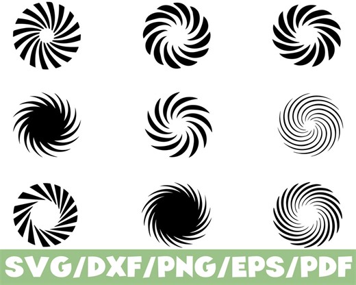 Swirl Circle SVG Silhouette Spiral Abstract Shape Design Bundle - Etsy