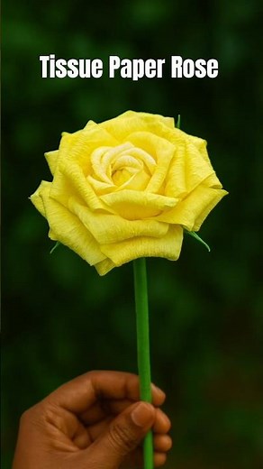DIY Aesthetic Yellow Rose Flower From Tissue Paper /Paper Flower Making #shorts #viral #trending