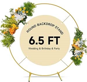Balloon Arch Stand Metal Round Backdrop Stand Circle Balloon Arch Frame Wedding Arches 6.5FT for Ceremony Birthday Party Baby Shower Decoration